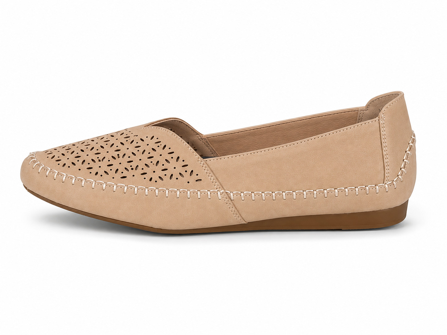 Easy Street Amity Loafers Women’s Size 12M Natural Perforated Comfort Flats NIB