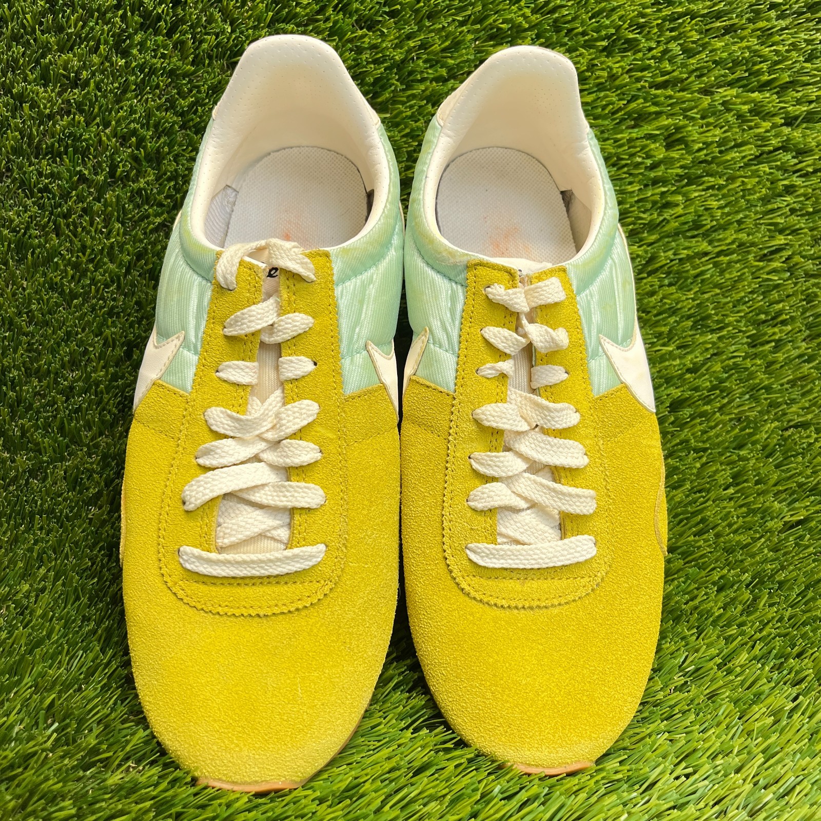 Nike Montreal Racer Womens Size 9.5 Yellow Green Athletic Tennis Shoes Sneakers