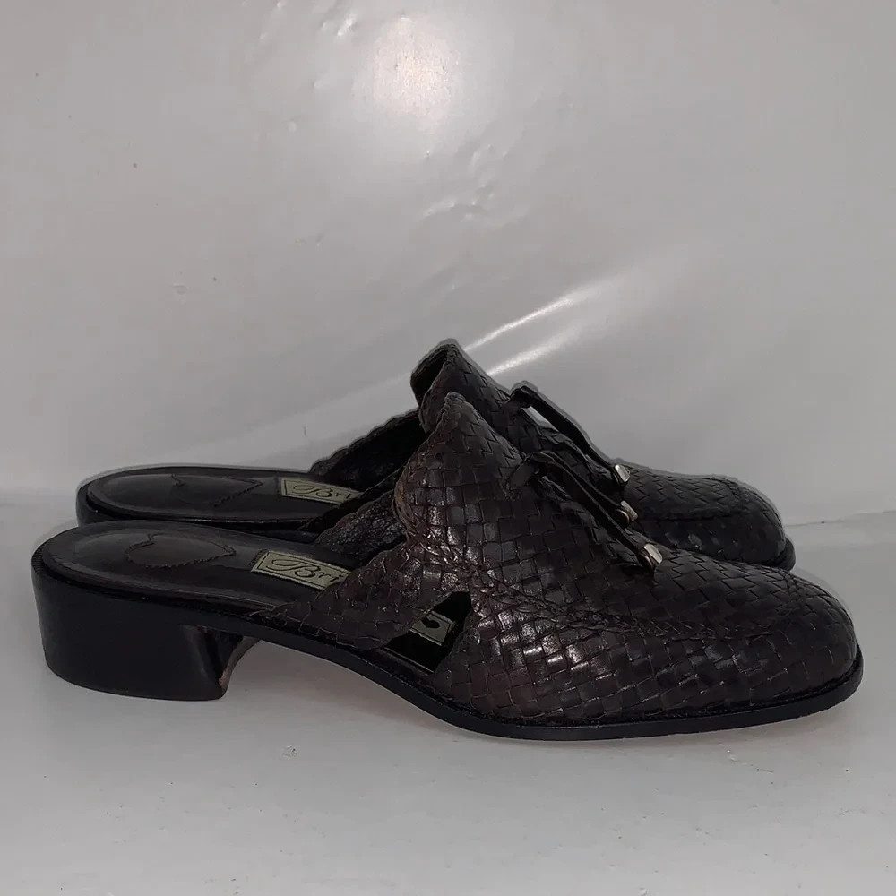 Brighton LIBBY Chocolate Woven Mules Size 6