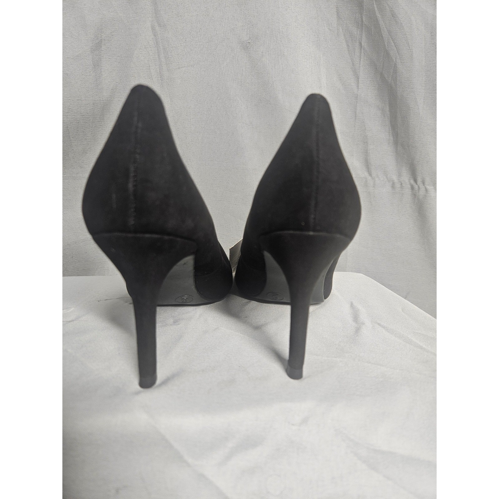 A New Day Womens Black Pointed Toe Pumps Faux Suede Stiletto Heels Size 6 NEW