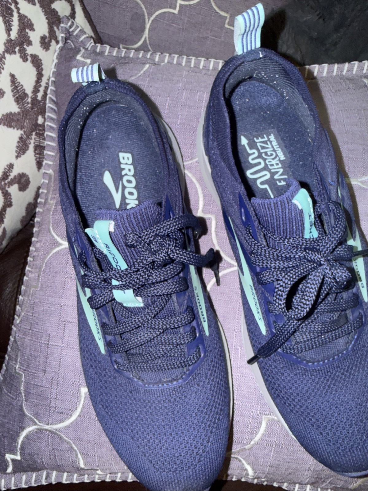 Brooks Women’s Ricochet Peacoat Blue DNA AMP Running Shoes Sz 8