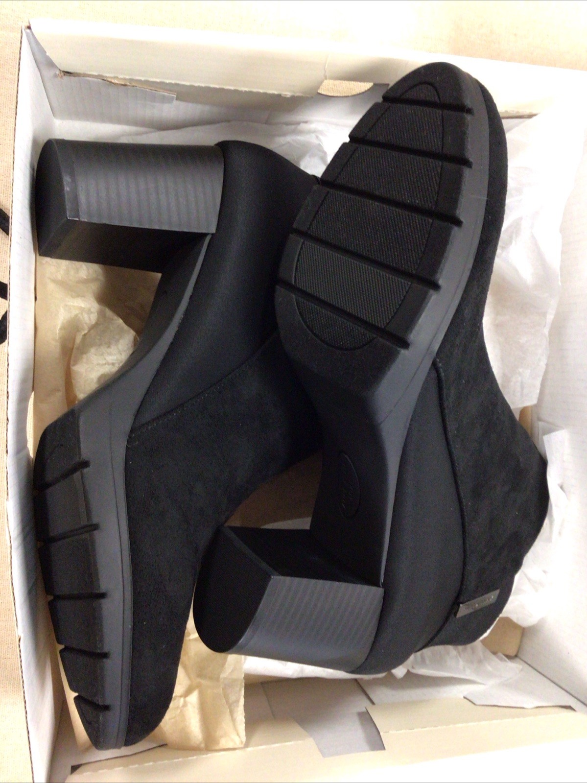 Anne Klein Womens Rina Microfiber Dressy Ankle Boots Black 9.5 Medium (B,M)