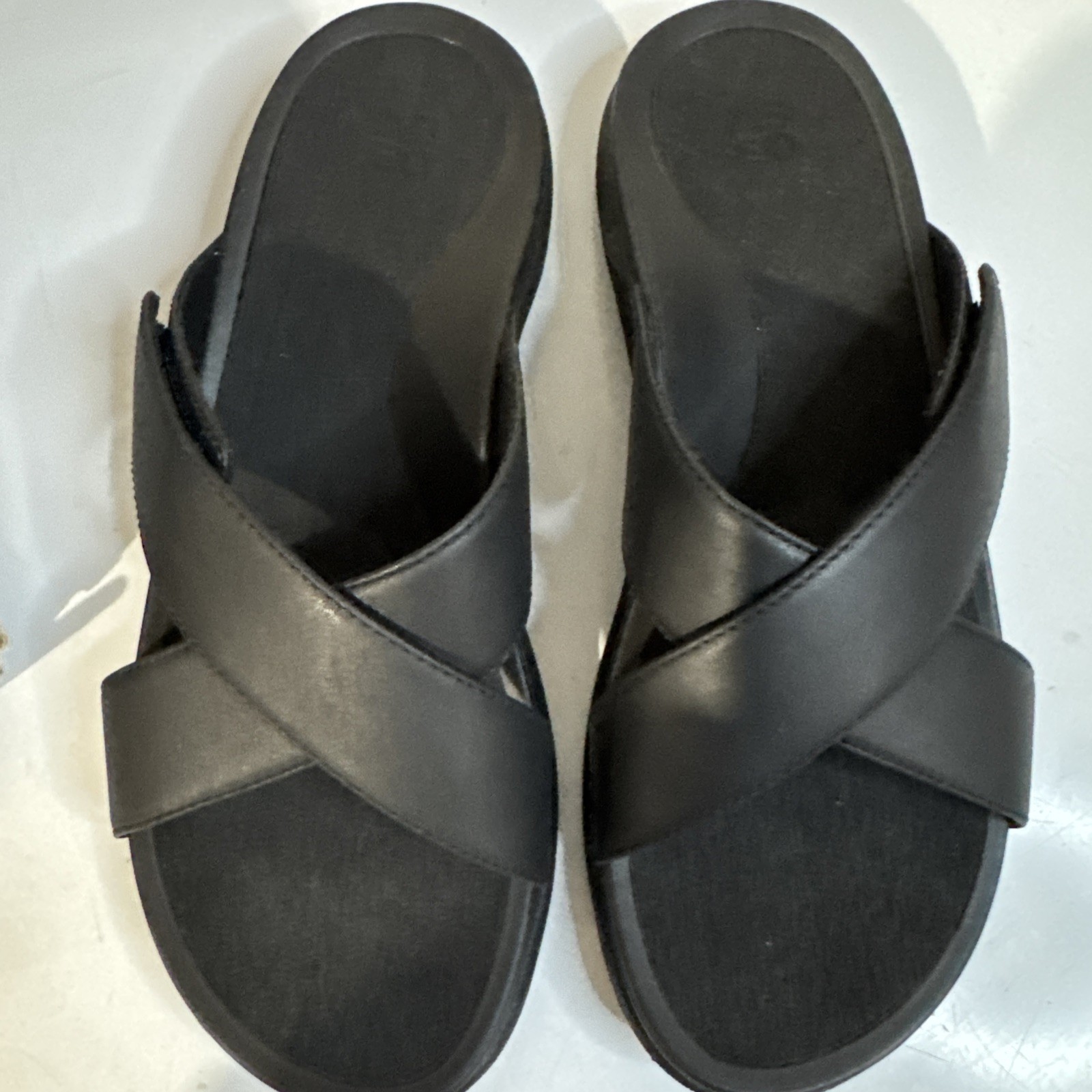 ABEO Laguna Women’s Slide Leather Sandals Size 9 Black
