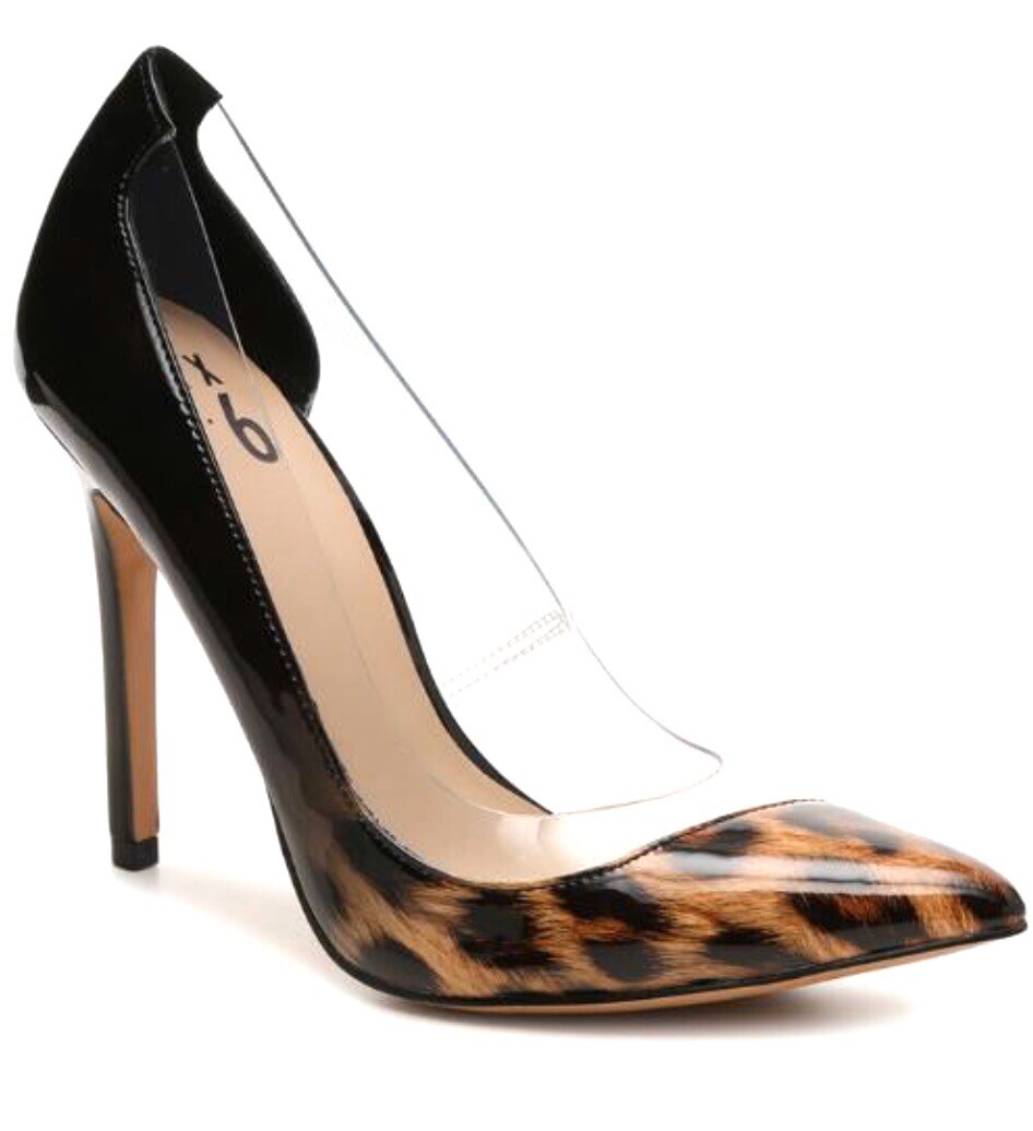 Stiletto heels Black Pointed Toe Sexy 6.5 Cheetah Ombre Sold Out $50 4.25 Heel