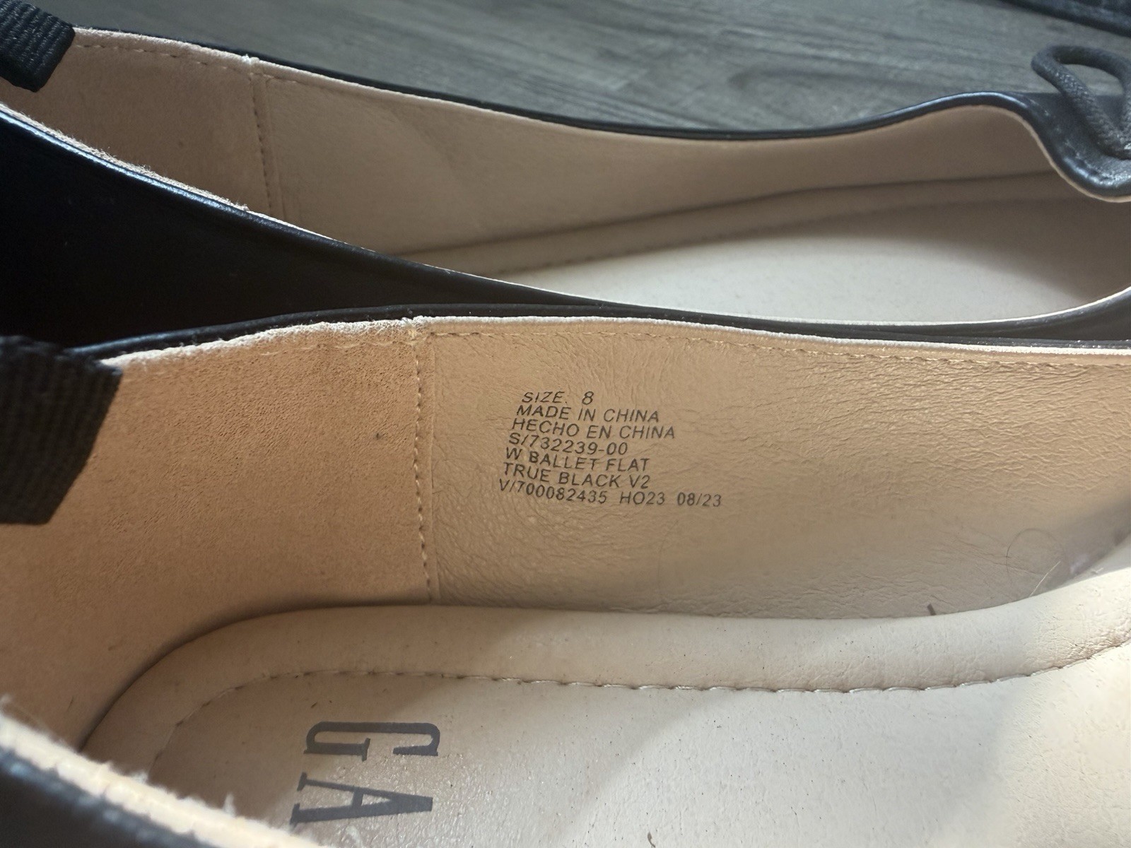 Gap Black Bow Ballet Flats Round Toe Slip-On Solid Women’s US 8