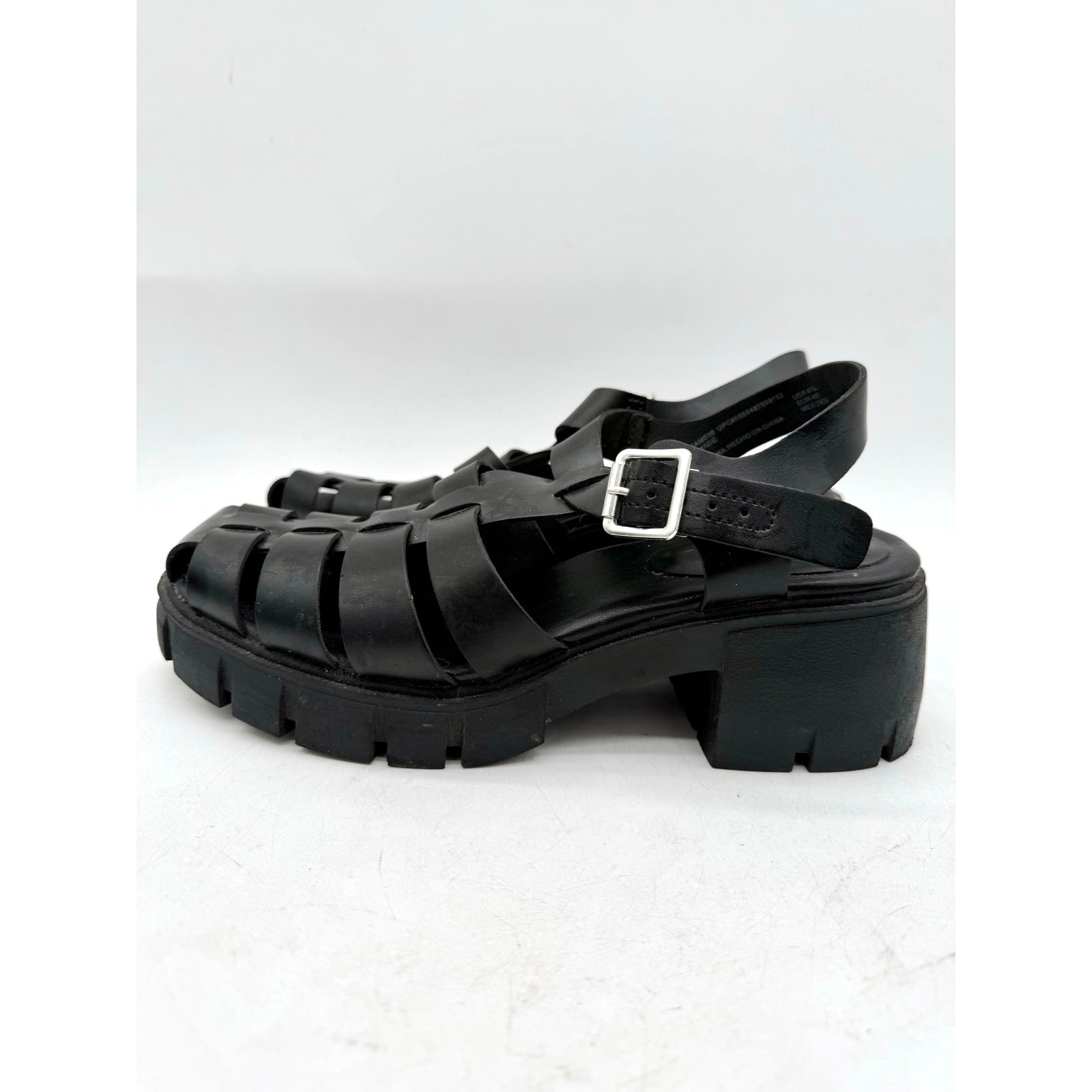 Madden NYC Black Chunky Fisherman Platform Sandals Lug Sole Women’s 8.5