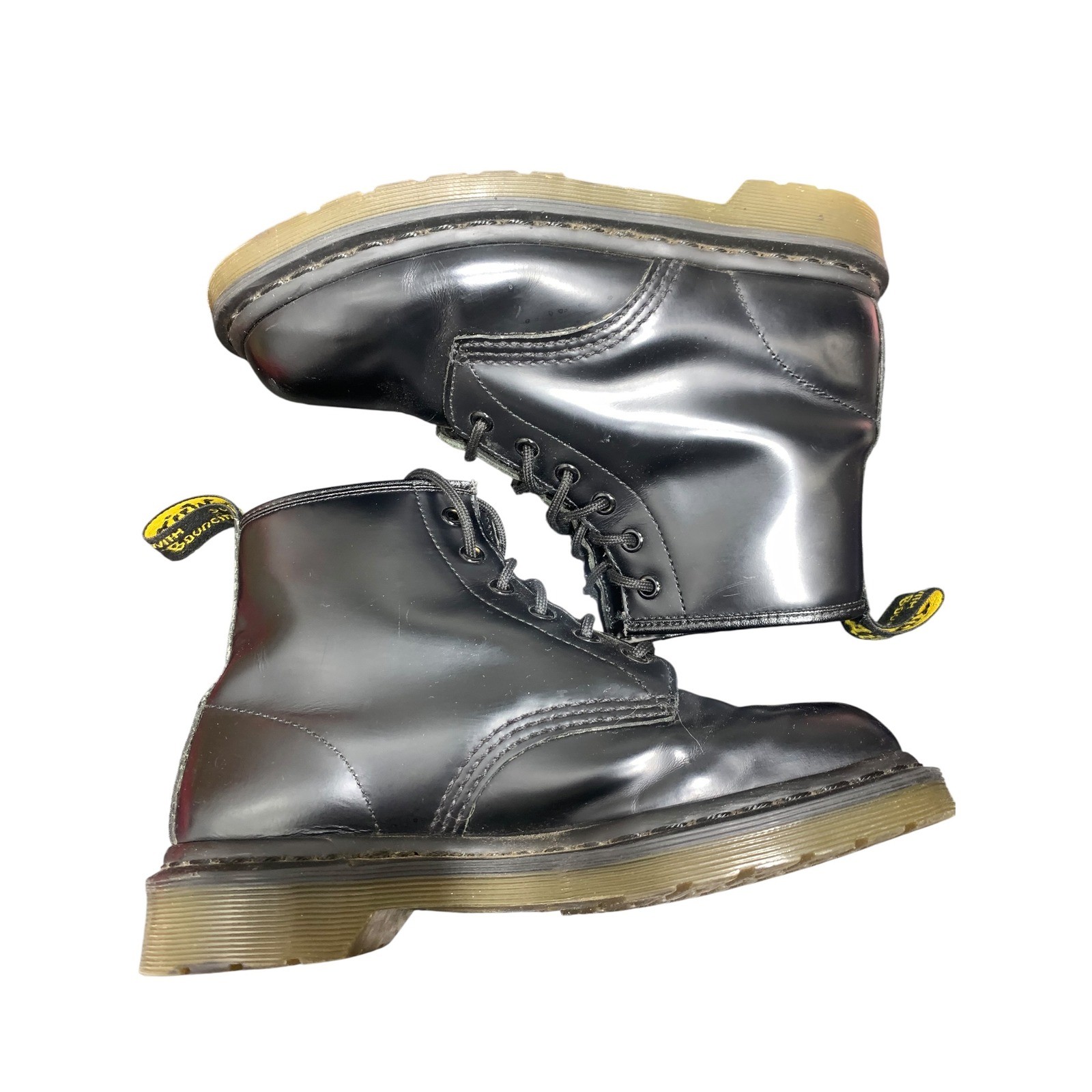 Dr. Martens 101 Black Smooth Leather 6-Eye Ankle Boots Womens 8 Mens 7 13512006