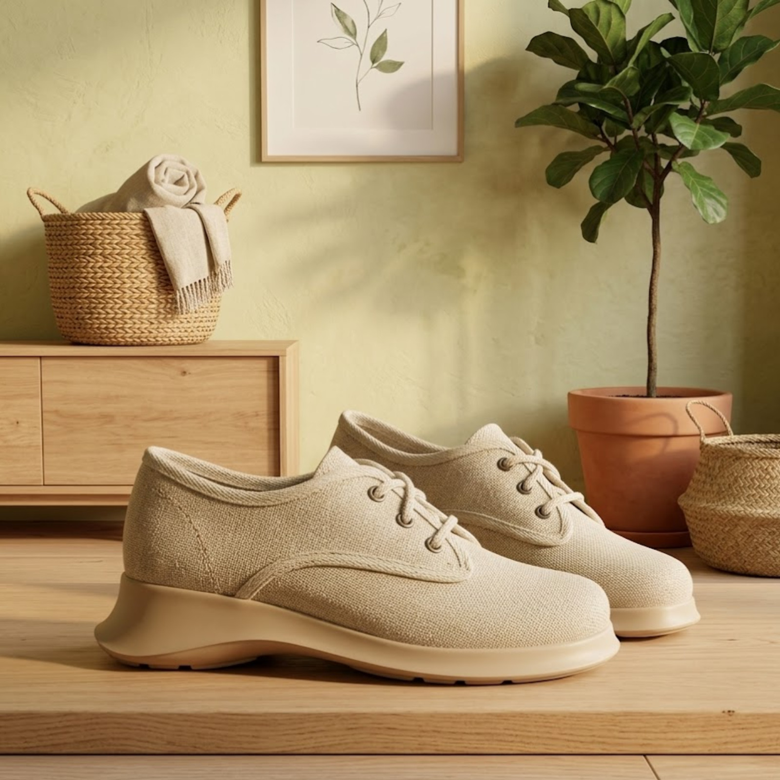Ecolution Hemp Eco Friendly Oxford Shoes Womens 5 Natural Vegan Sustainable