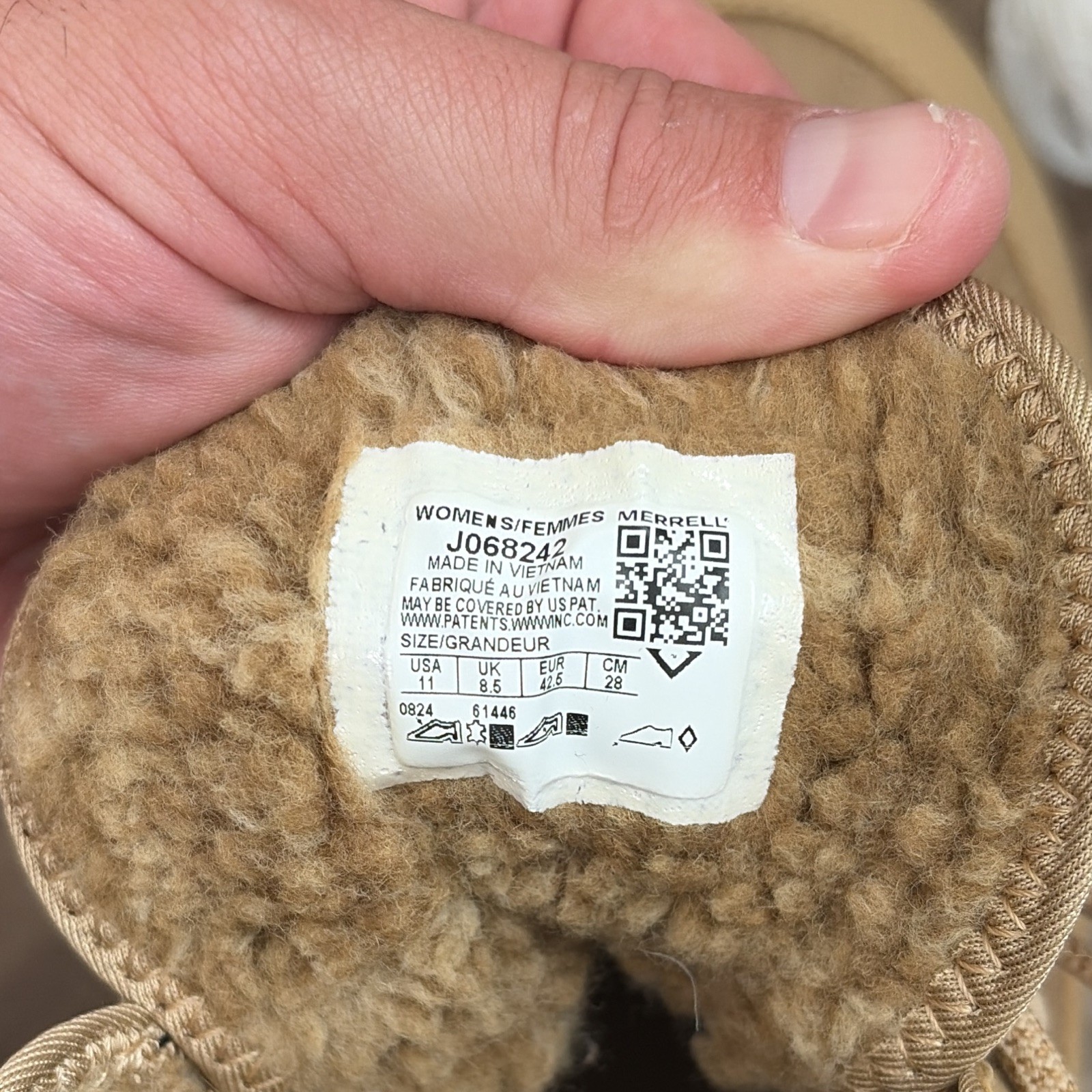 Merrell Antora 3 Thermo Mid Zip Waterproof Boots Beige Tan Women’s 11 J068242 NE
