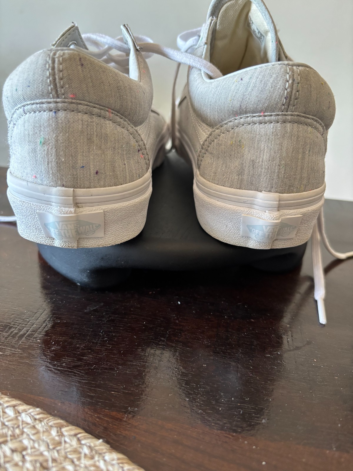 Vans Old Skool Speckle Jersey Womens Size 8.0 Gray White Athletic Shoes Sneakers