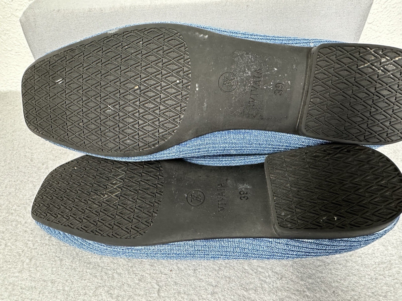 Vivaia Margot 2.0 Flats Ballet Shoes Size 7 US Square Toe v Cut Blue