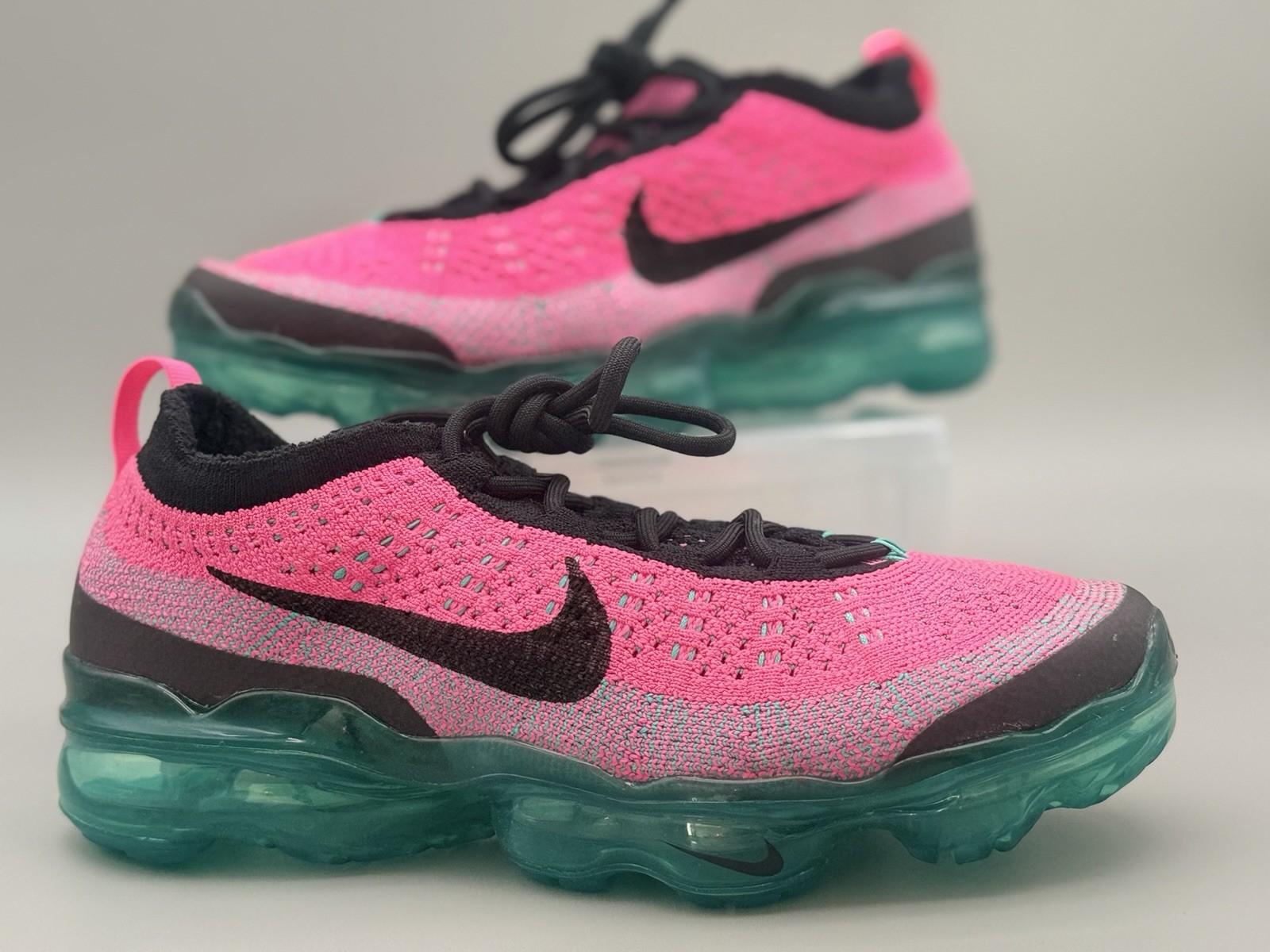 NIKE AIR VAPORMAX 2023 FK FLYKNIT NN CLEAR JADE-BLACK-PINK SZ 6.5 [FN7182-335]
