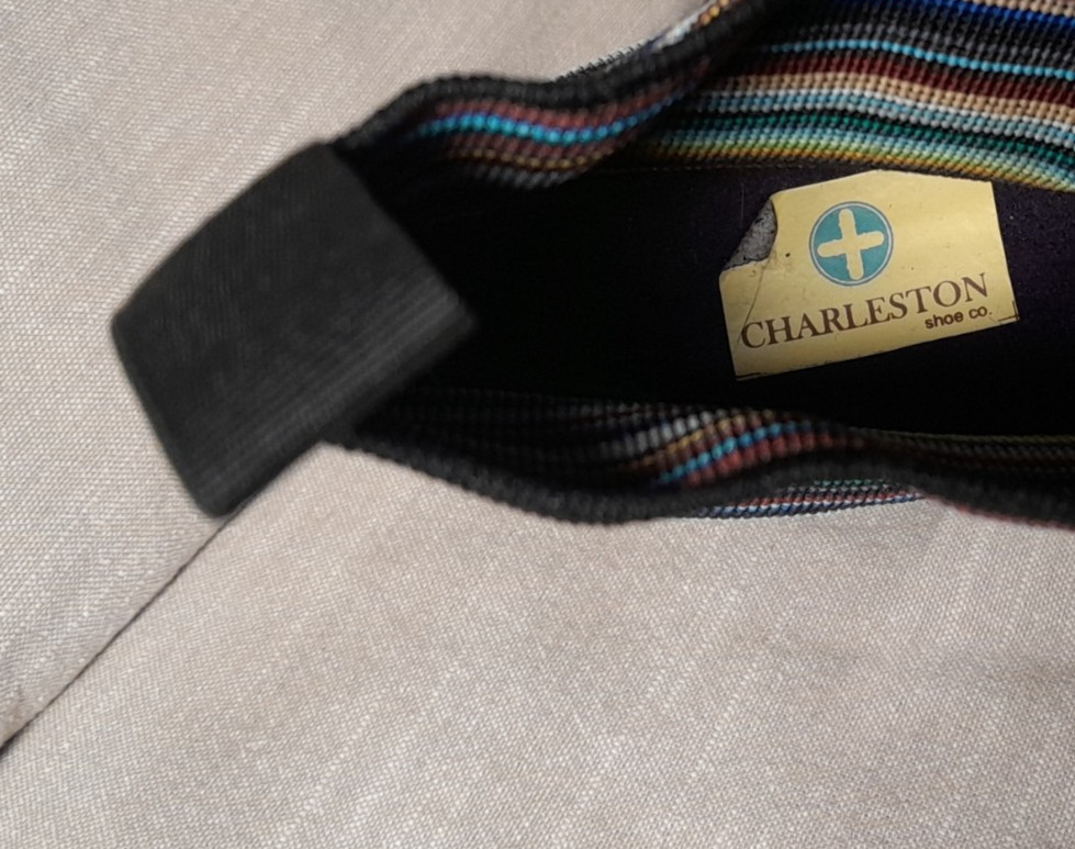 Chunky Y2K Charleston Shoe Co Monterey MultiStripes Pull On Ankle Lug Boots Sz 7