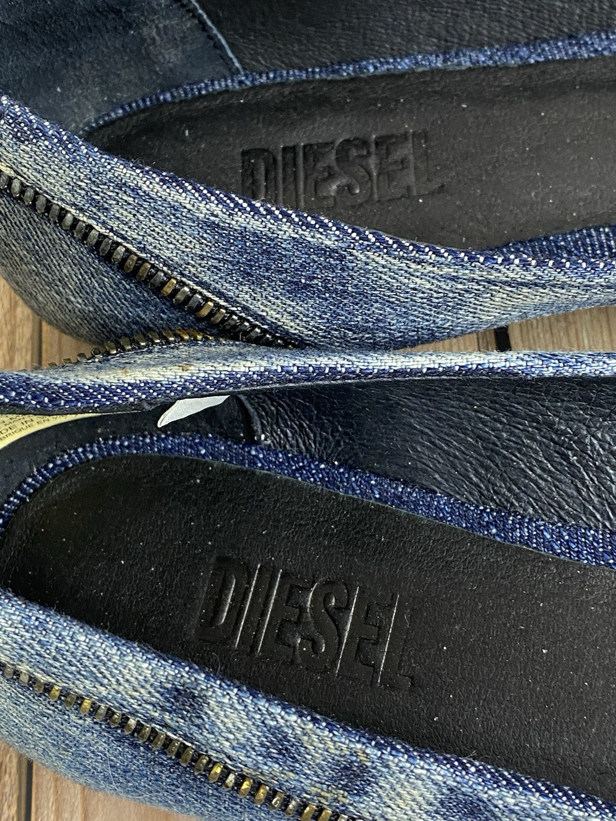 NWOT Diesel FALKY Women 7.5US Denim Blue Luxury Stylish Modern Ballet Shoes
