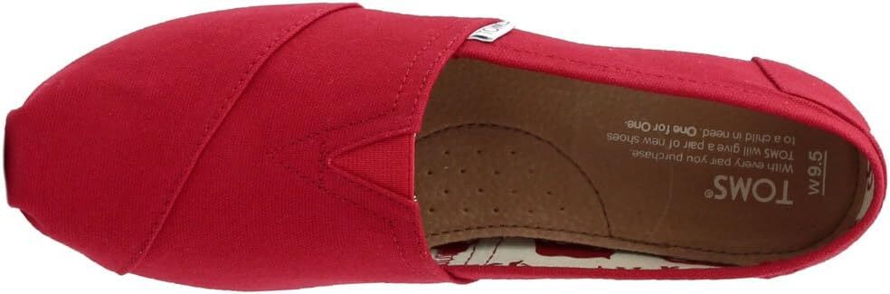 Toms Womens Alpargata Canvas Slip-On Red