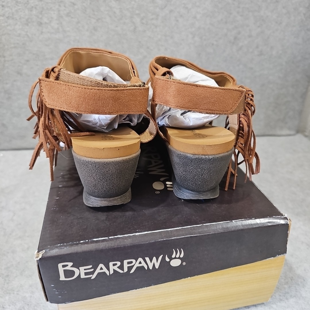 Bearpaw Sandals Women’s Avril Fringe Wedge Brown Size 11