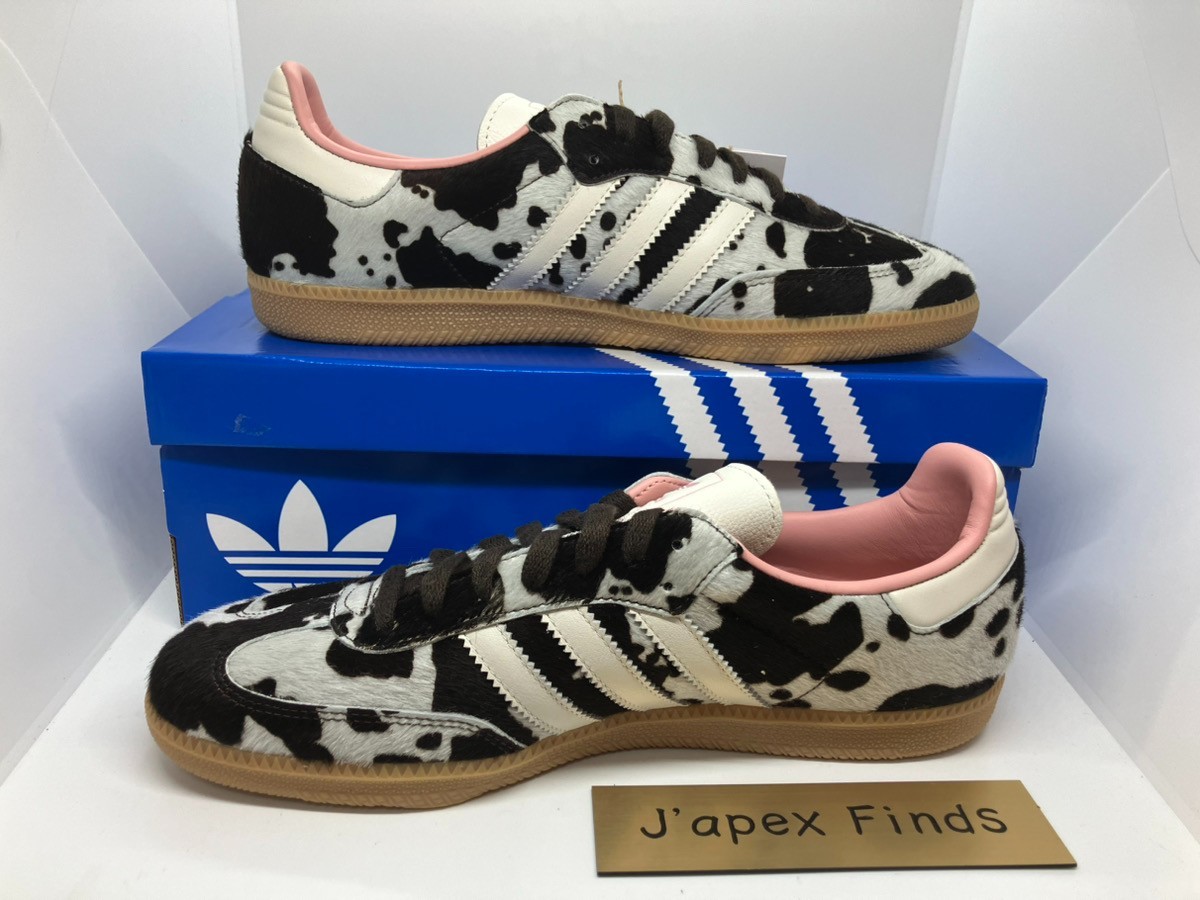 adidas Samba OG JR1256 Cow Print Dark Brown Off White Women’s Size