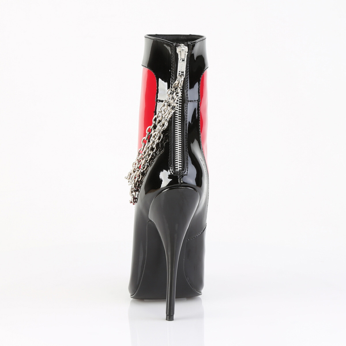 UPPER (RED&BLK) O-RING,CHAINS,STUDS,ZIPS 6″ BOOT Sz 6 8 9 10 11 12 13