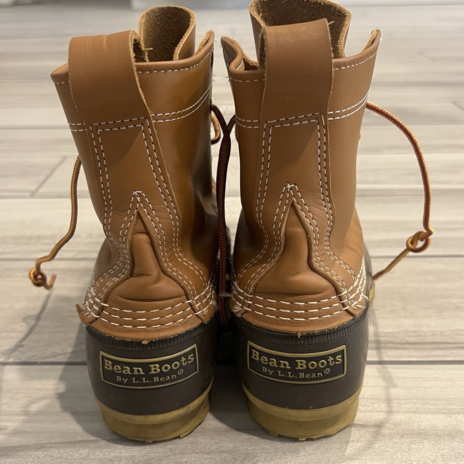 LL Bean 8 Inch Bean Boots Women Size 8 Brown Tan Excellent Waterproof Duck Boots