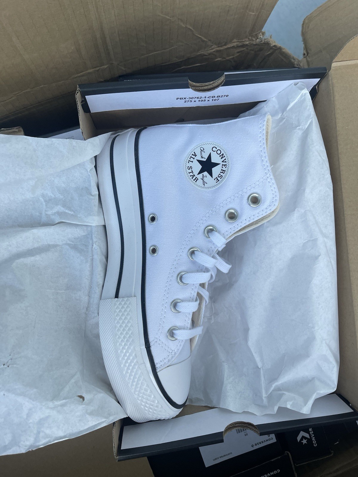 Converse Chuck Taylor All Star Hi Platform White Black Size 6 Brand New 561676C