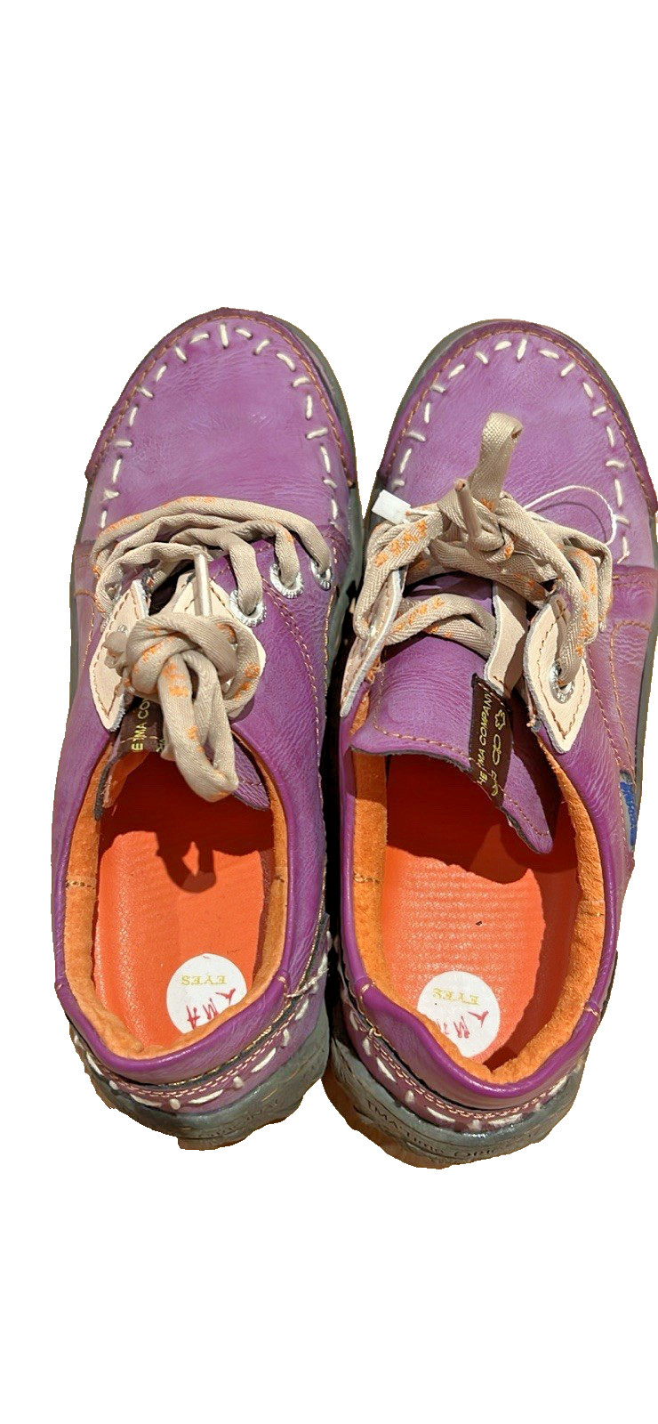TMA EYES Womens Shoes Stitched Leather Walking Sneakers Lace Up Purple Size 9