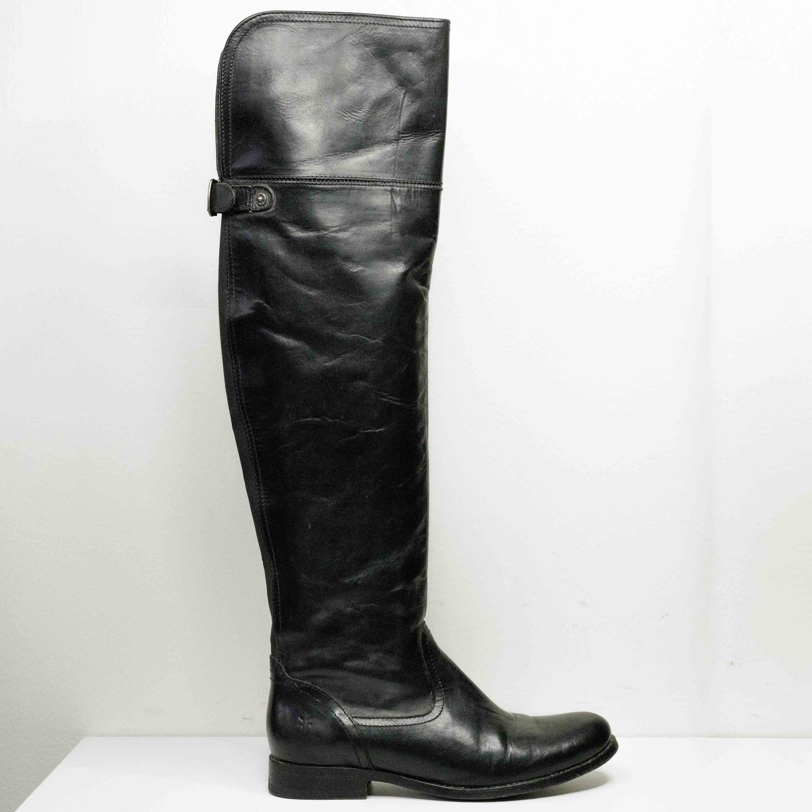 FRYE Melissa Over The Knee Leather Riding Boots Preppy Heritage Black Sz 6