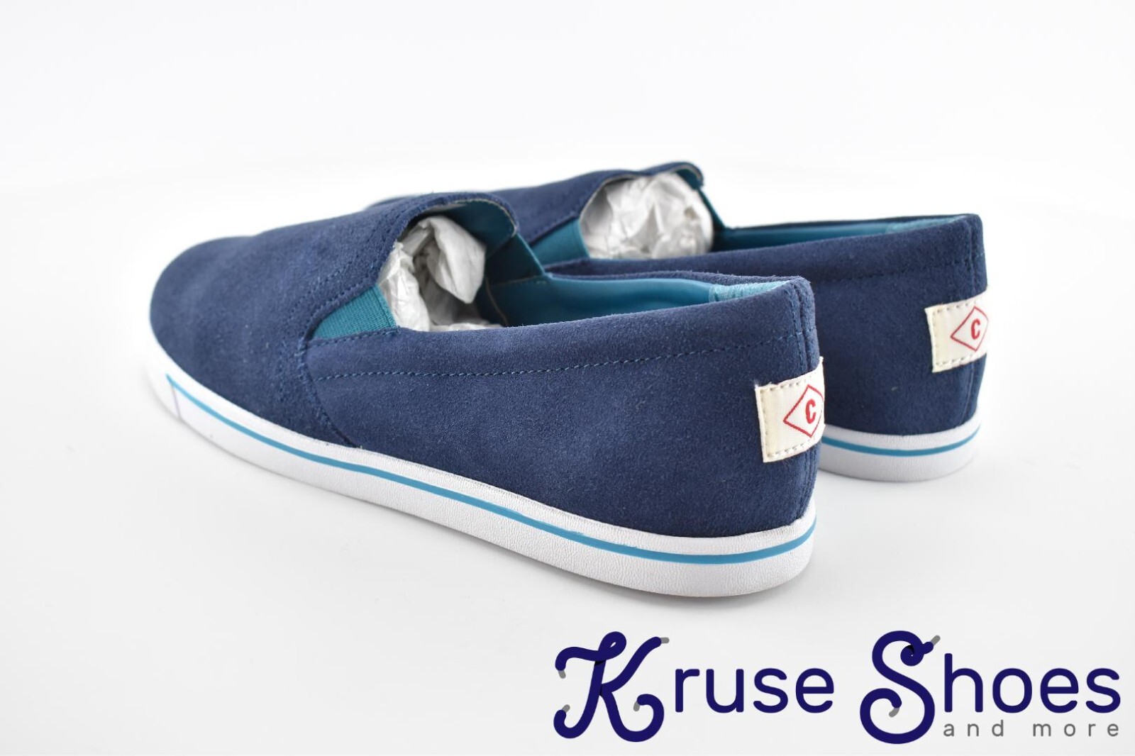 Lands’ End Women’s Canvas Leather Slip-On Sneakers «Deep Sea» Size 7B