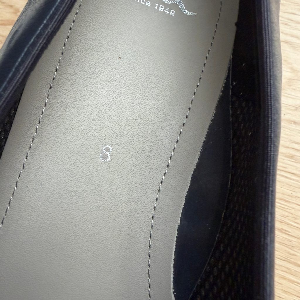 ARA Womens Ballet Flats Size 8 Navy Blue Leather Cap Toe Bow Slip-On Shoes