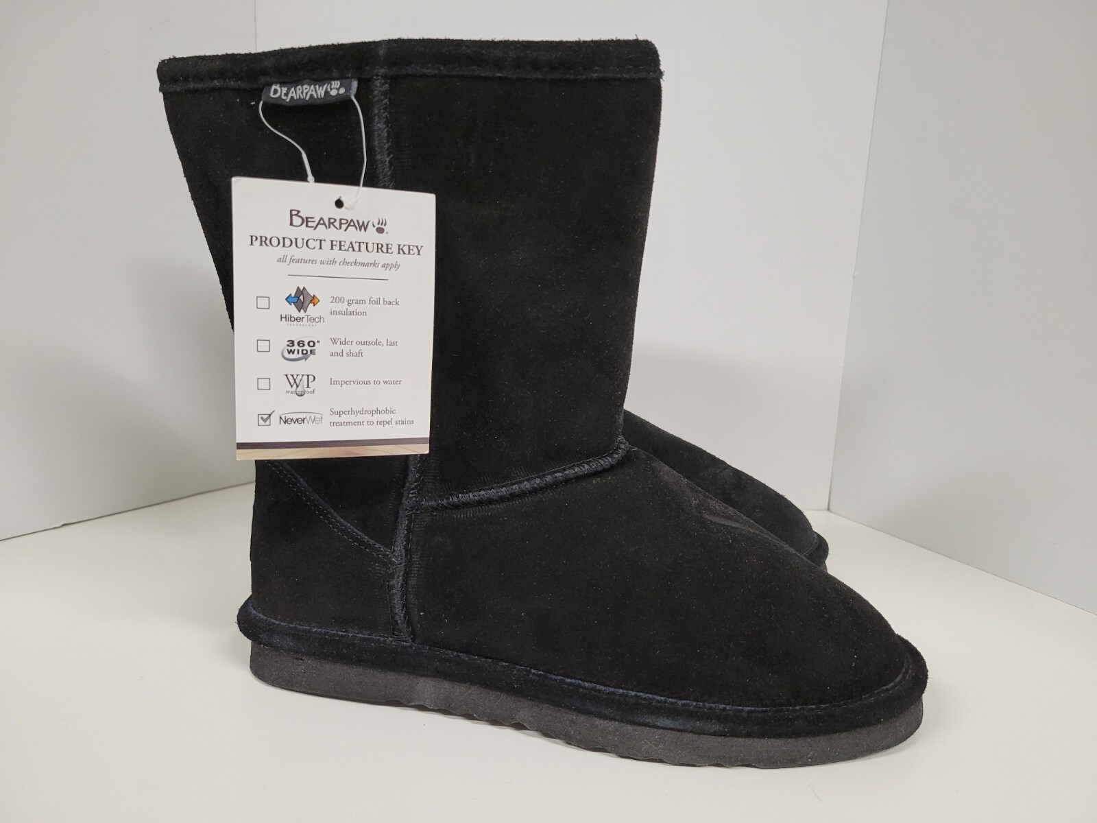 (Mismatched Size Left 9/10 & Right 7/8): Unisex Bearpaw Black Boots