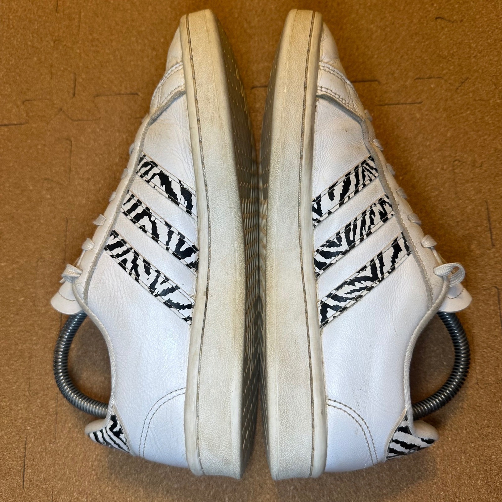 Adidas Grand Court Zebra Print White Leather Sneakers GZ0150 Womens 7.5