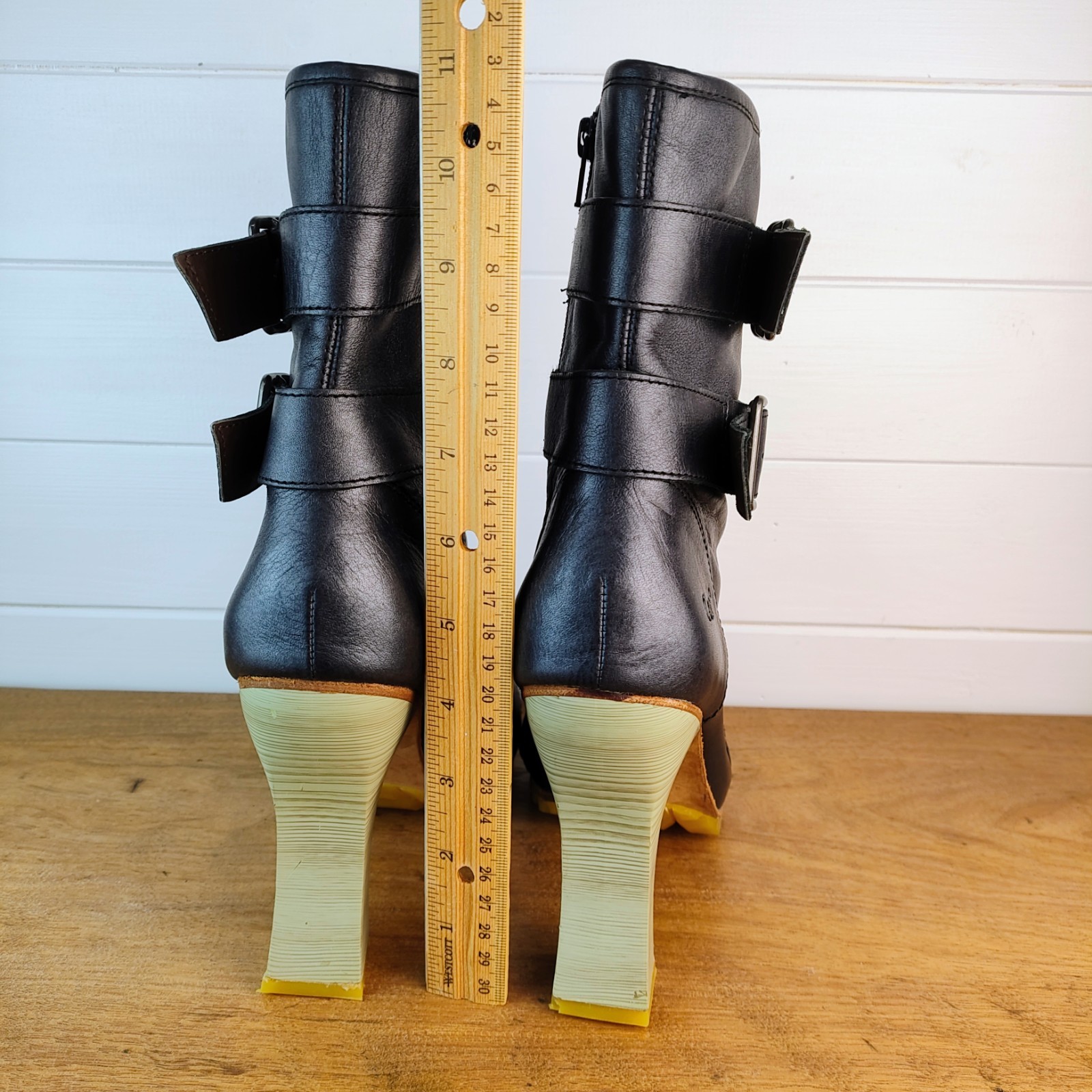 CAT Caterpillar X Shontelle Collab US 9 M Boots 4″ Sculpted High Heel Black -ish