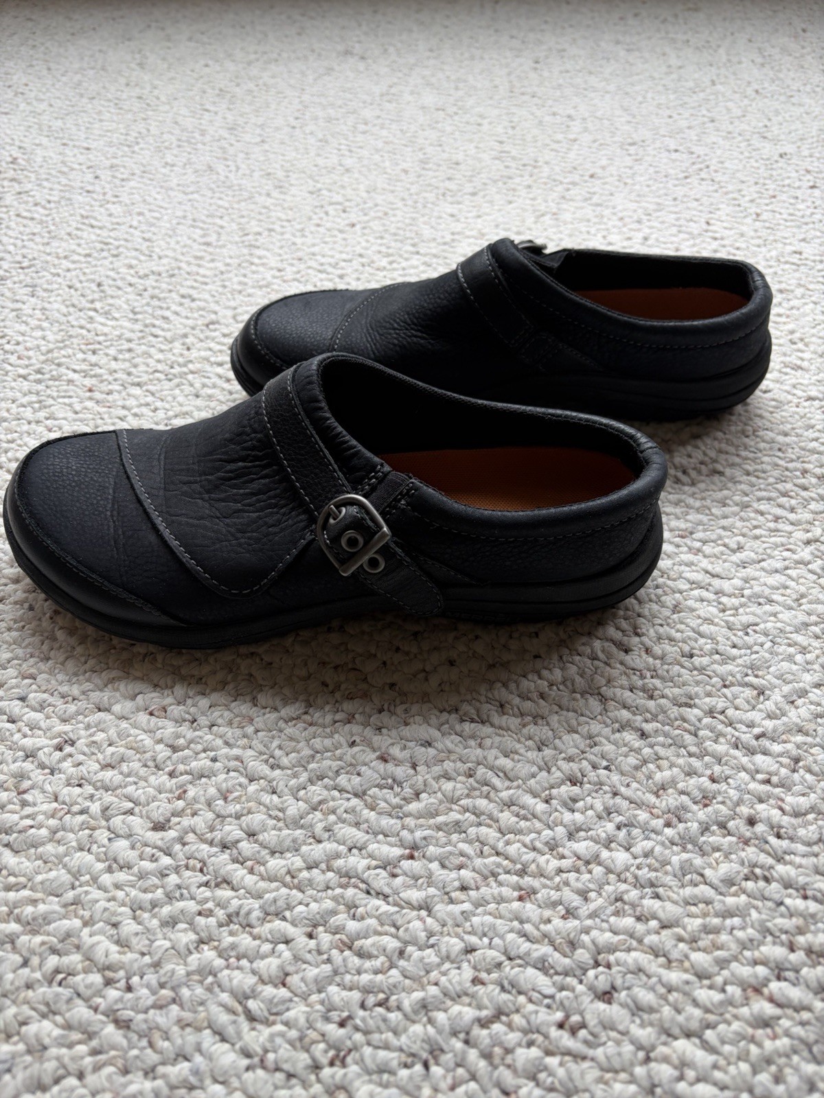 Merrell Shoes Womens Size 7.5 Brown Leather Buckle Slip On
