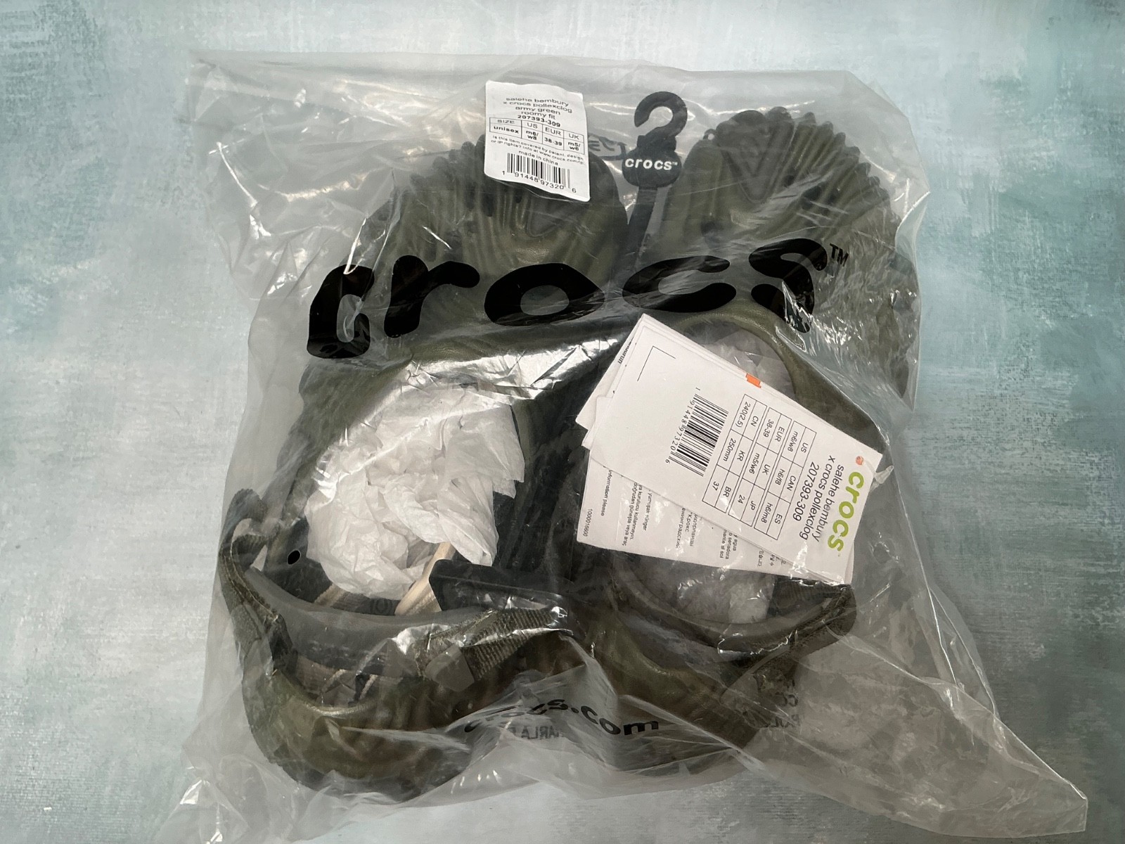 Crocs Salehe Bembury Pollex Cucumber Army Green Clog W/8 M/6 NWT