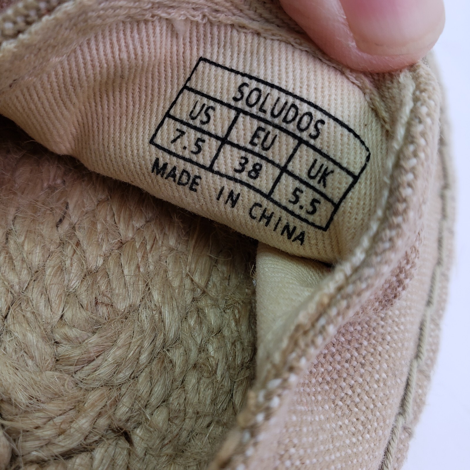 Soludos Womens Size 7.5 Tan Textile Palm Tree Slip On Espadrille Loafer Shoes