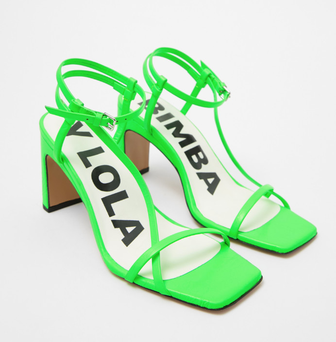 Bimba y lola Green leather high-heeled sandals size 37