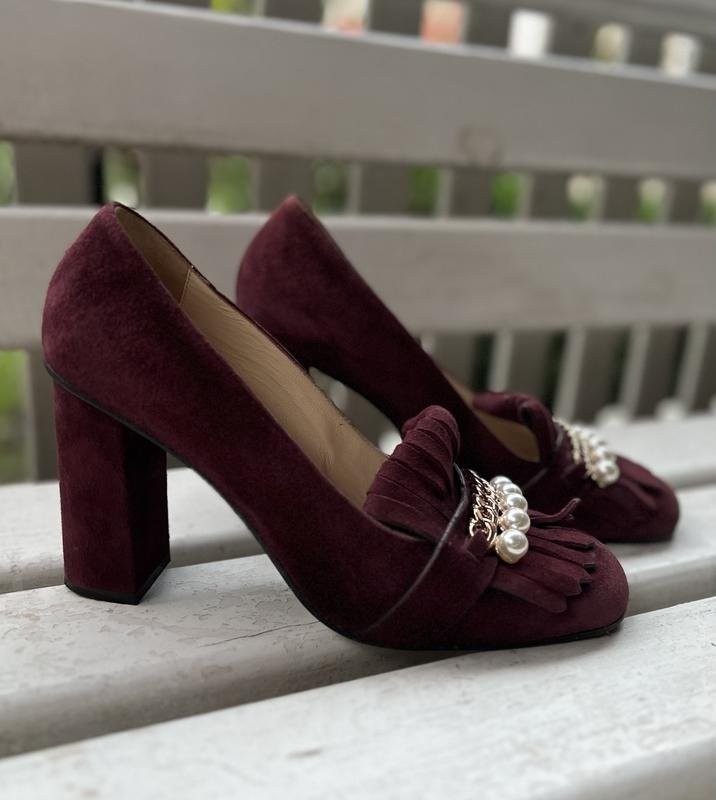 women navy boot heels burgundy leather 39.5