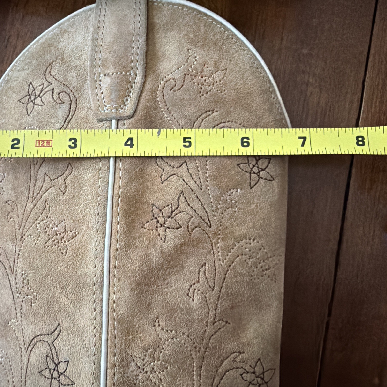 Vintage Wolverine Tan Suede Leather Boots Ladies Sz 7.5 (7) Western Cowgirl