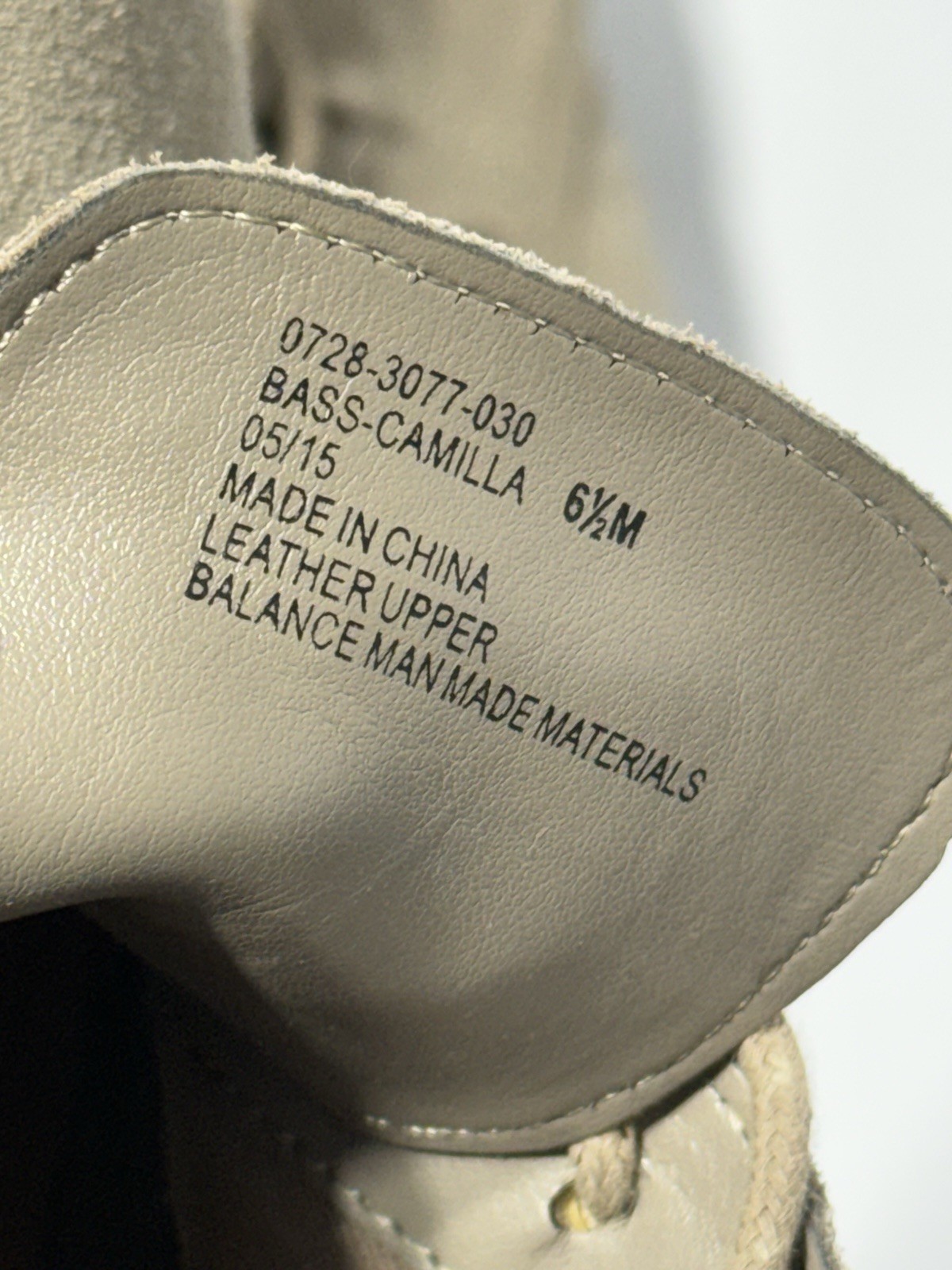 G.H. Bass & Co. BASS-CAMILLA Beige Leather Lace-Up Wedge Ankle Bootie 6.5M