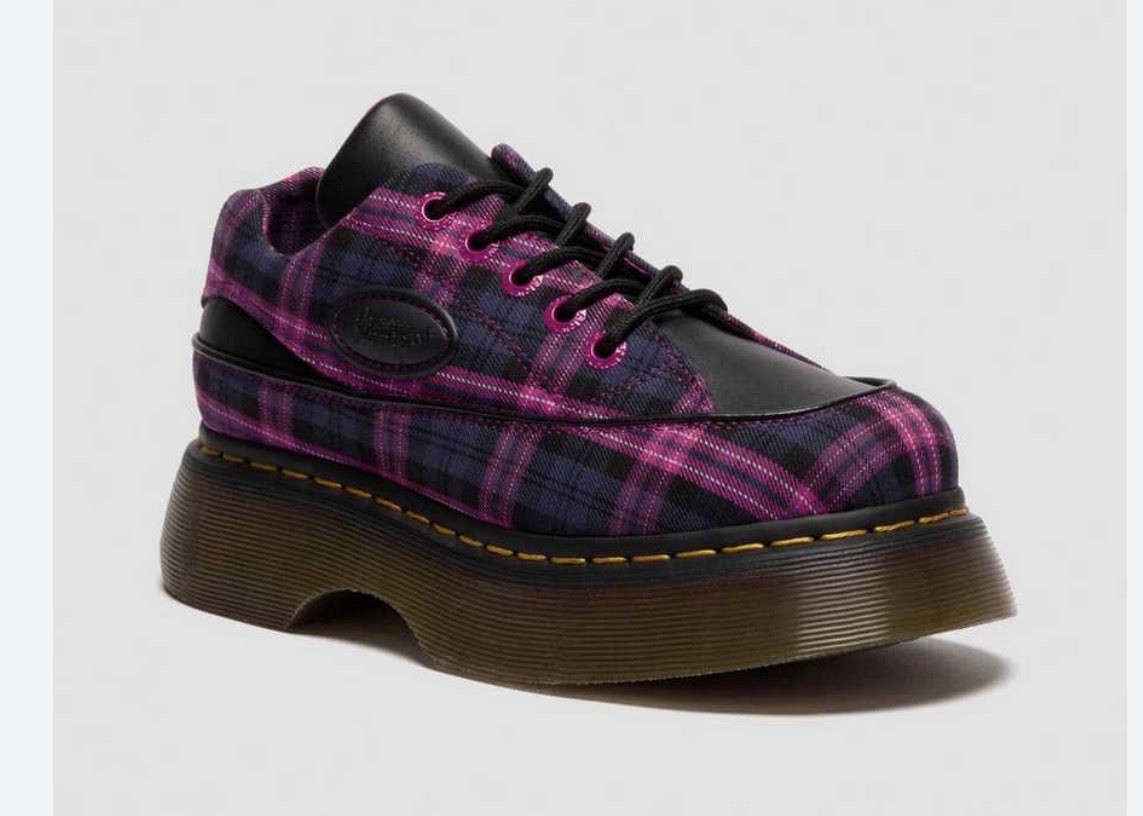 New Dr. Marten Pink tartan Plaid Buzz 5I Size UK 8 Punk Grunge Sold Out 5 Eye