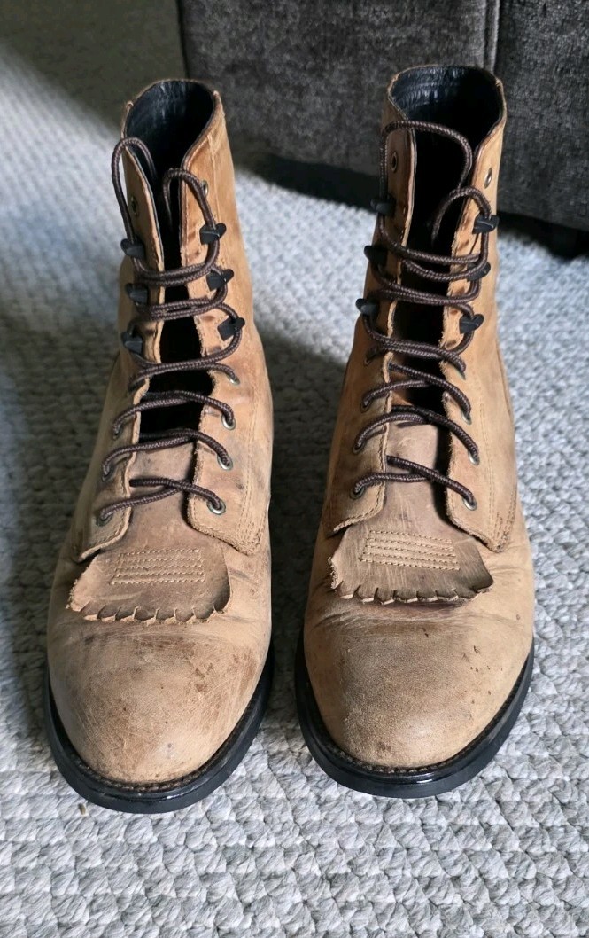 Vintage ARIAT ATS Kiltie Roper Ankle Boots Women’s Size US 9.5 M Brown Leather
