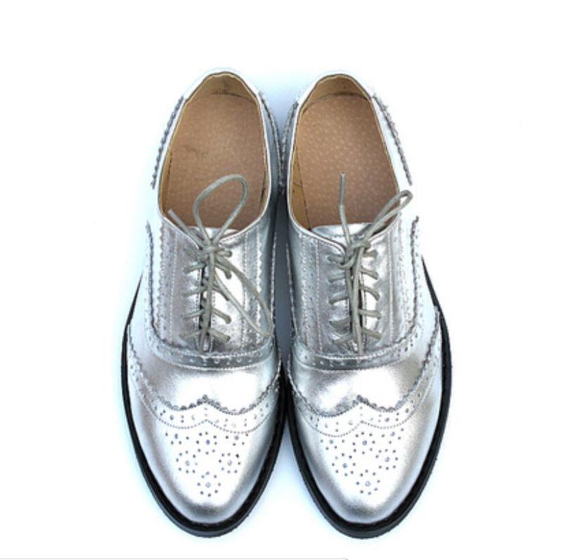 New Women Brogue Carved Lace Up Shoes Oxfords Round Toe Hollow Out Colorful R246