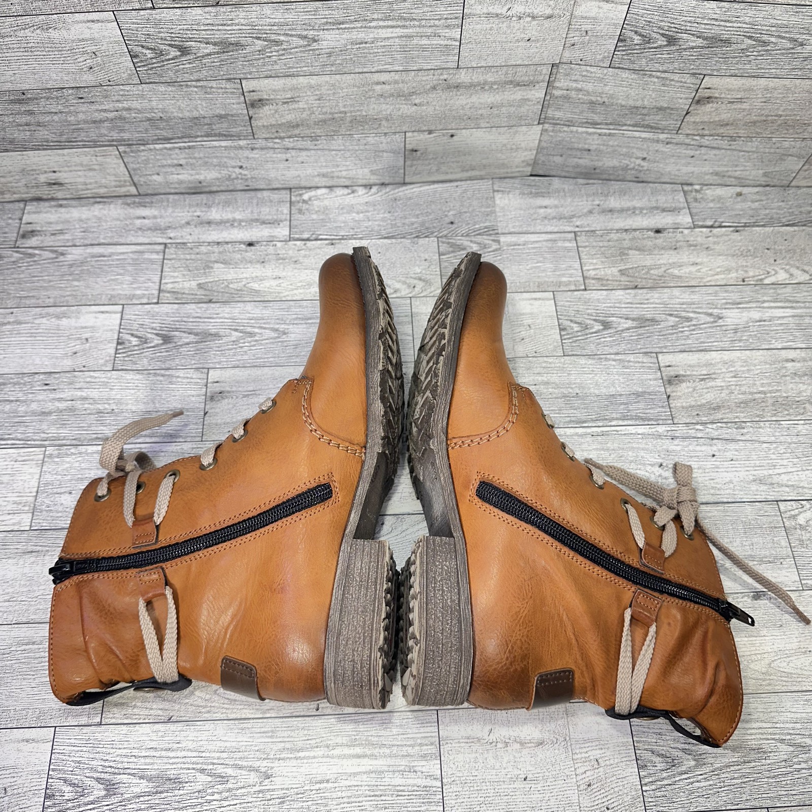 Rieker Boots Women Size 7.5 Brown Combat Style Euro Street Edgy Vintage inspired