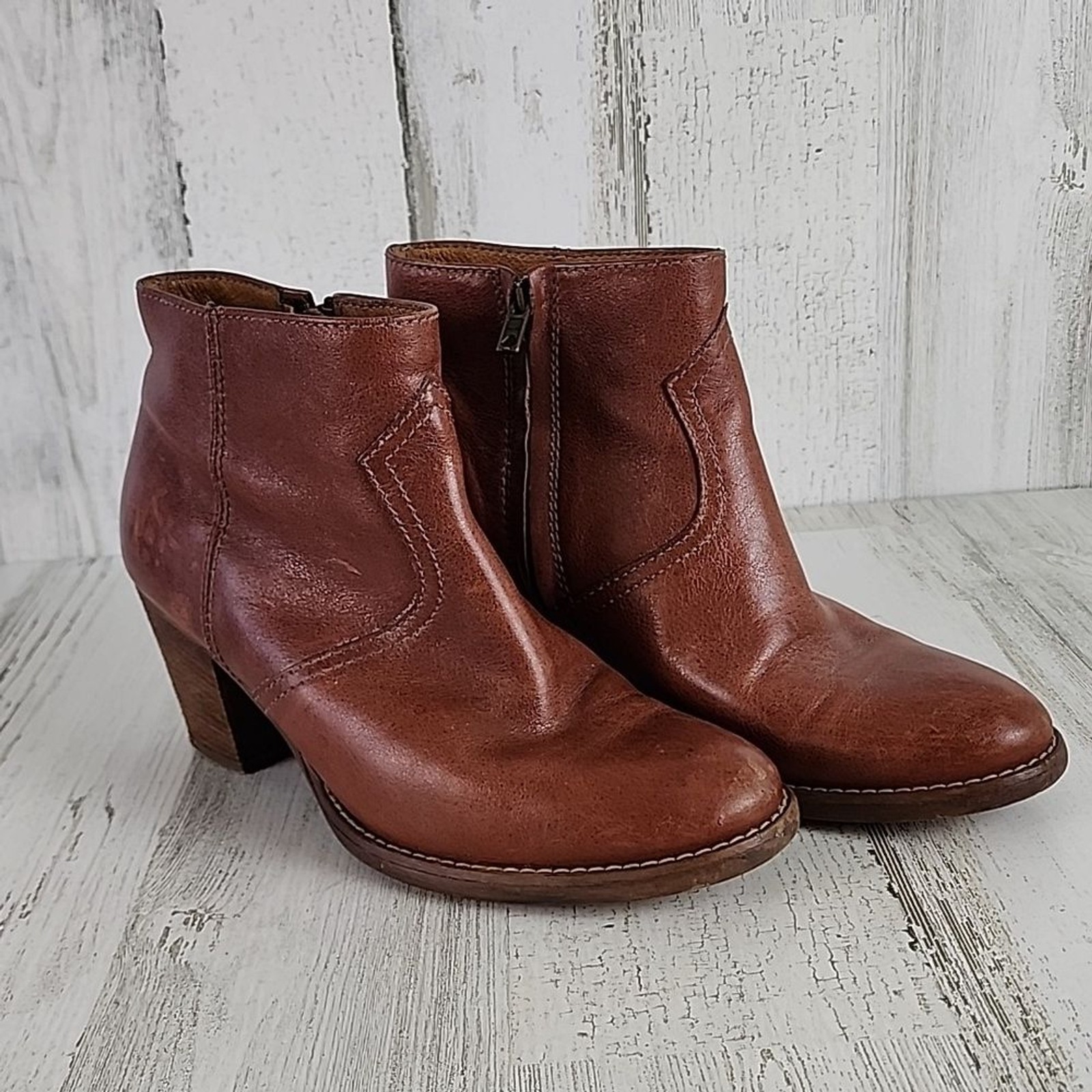 Madewell 1937 Winston Boot Western Style Ankle Bootie boot Size 10 Brown Leather