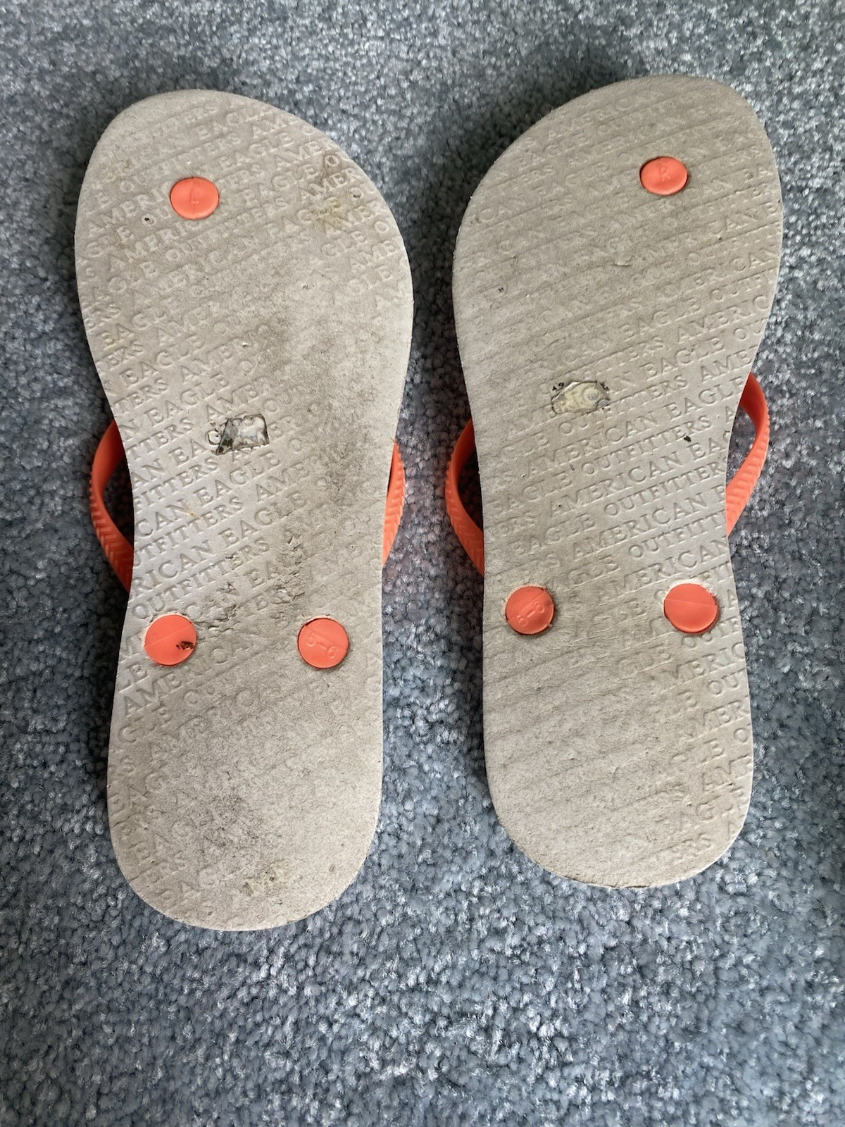 American Eagle Outfitters Flip Flops Sandals Neon Orange S-6-7