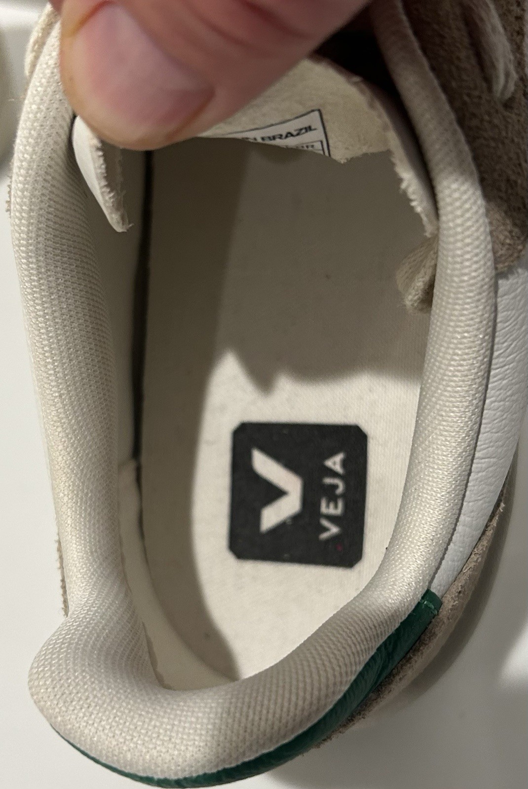 VEJA V-10 Women’s US 7 EU 38 White Beige Green Leather Suede Sneakers