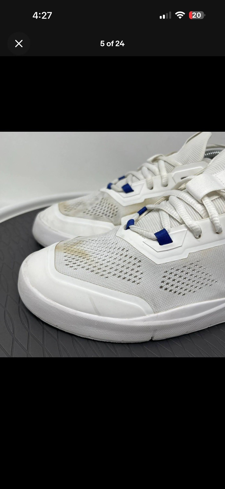 On Cloud The Roger Spin White/Blue Athletic Running Shoes Womens Size 9