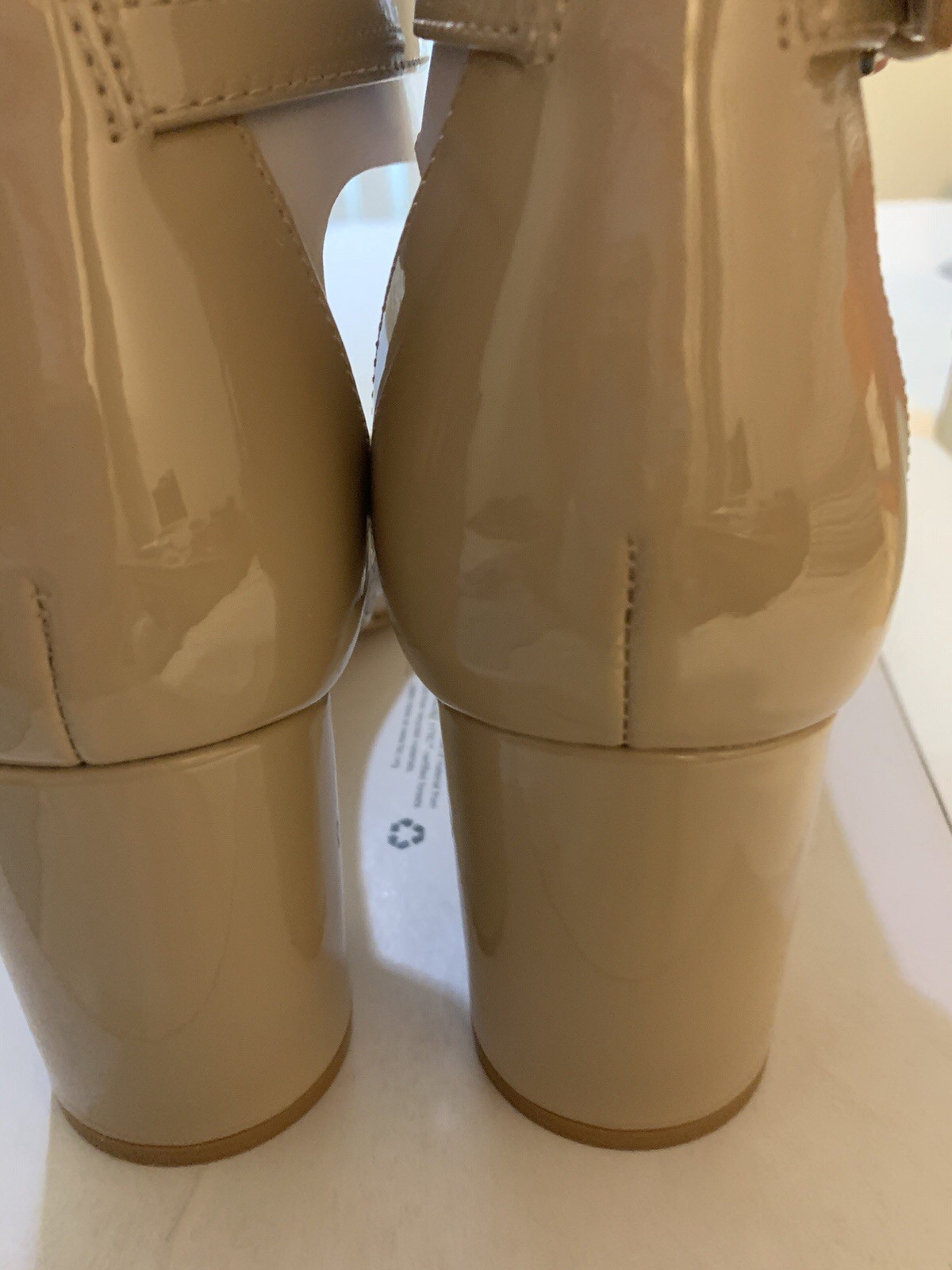 Nine West Women’s Taupe Open Toe Heels With Ankle Strap Size 9M Small Defects