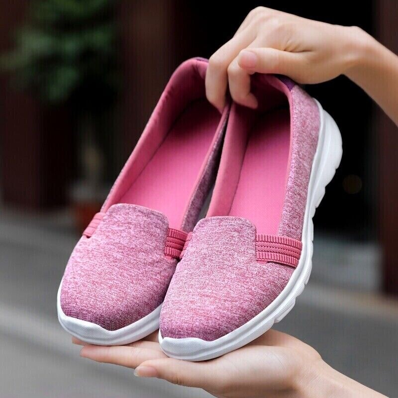Women Fashion Loafers Shoes Comfortable Sock Slip-on Ballerina Wedge Shoes size