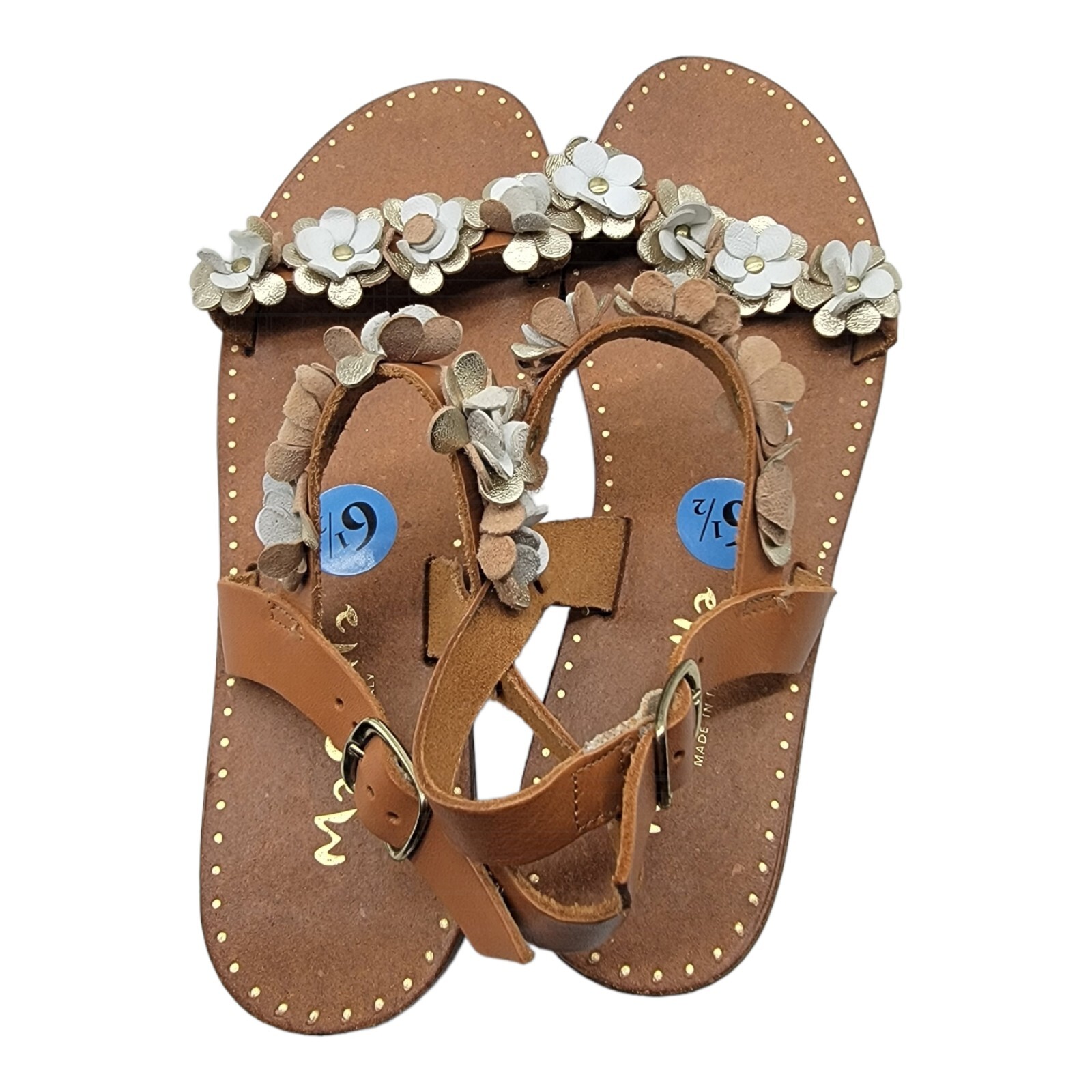 Mariella Shoes Womens Size 6.5 Multicolor in Italy Sandals Floral Beach Casual
