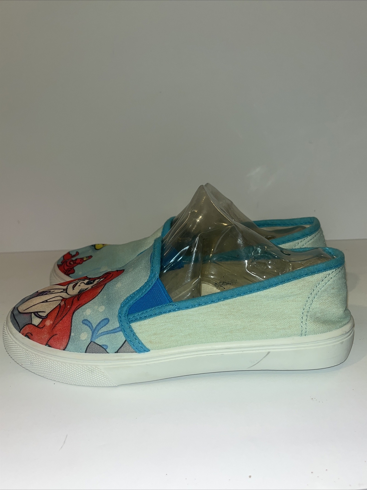 VTG Disney The Little Mermaid Ariel Sebastian Flounder Slip On Canvas Shoes M 6